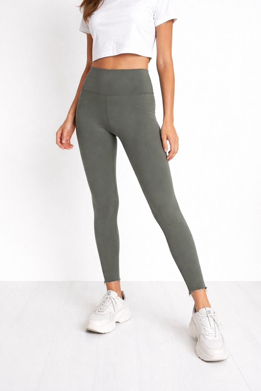 Urban Outfitters Sage Green High Rise Raw Hem Leggings Sz S